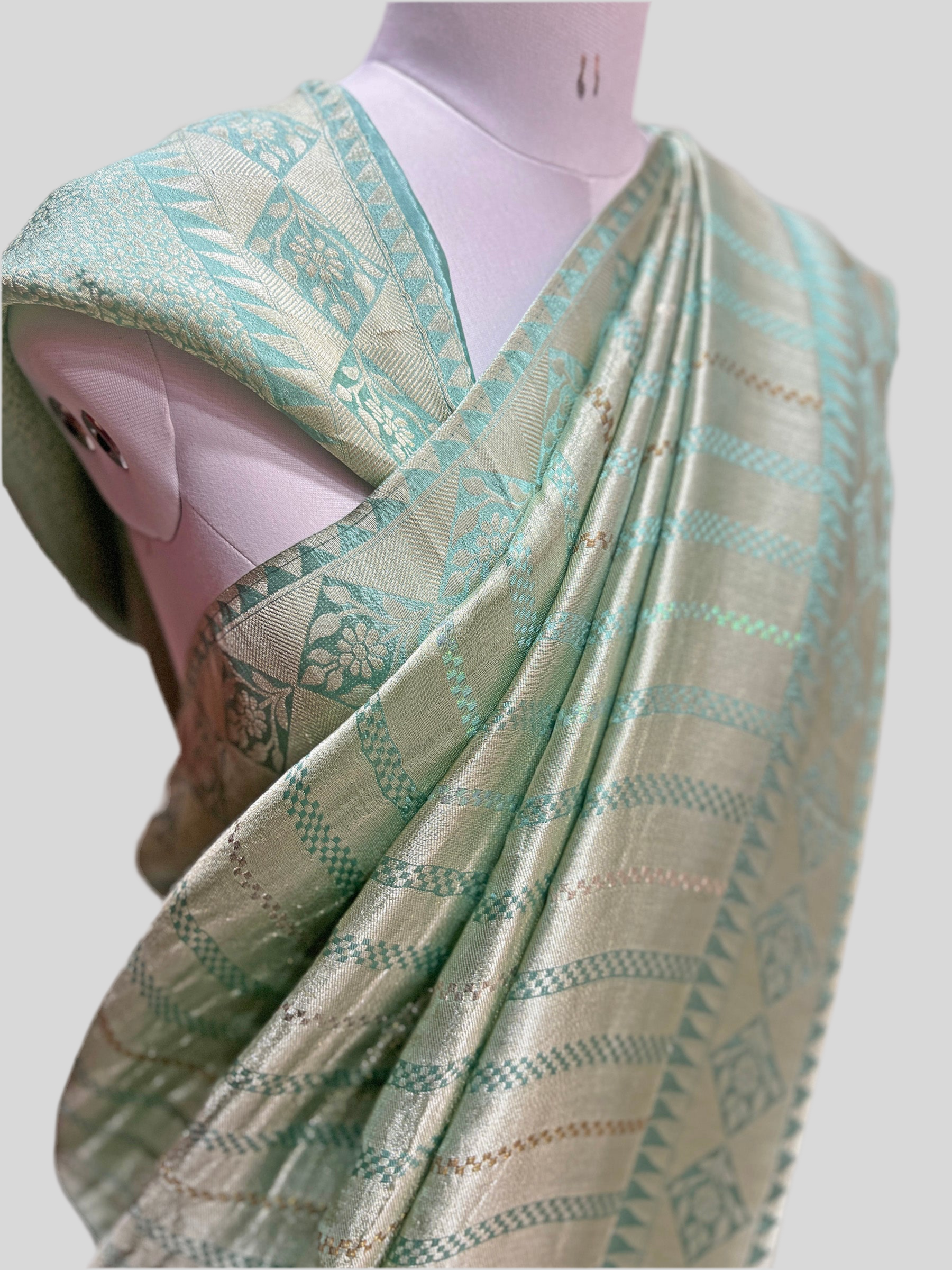 Sea green saree