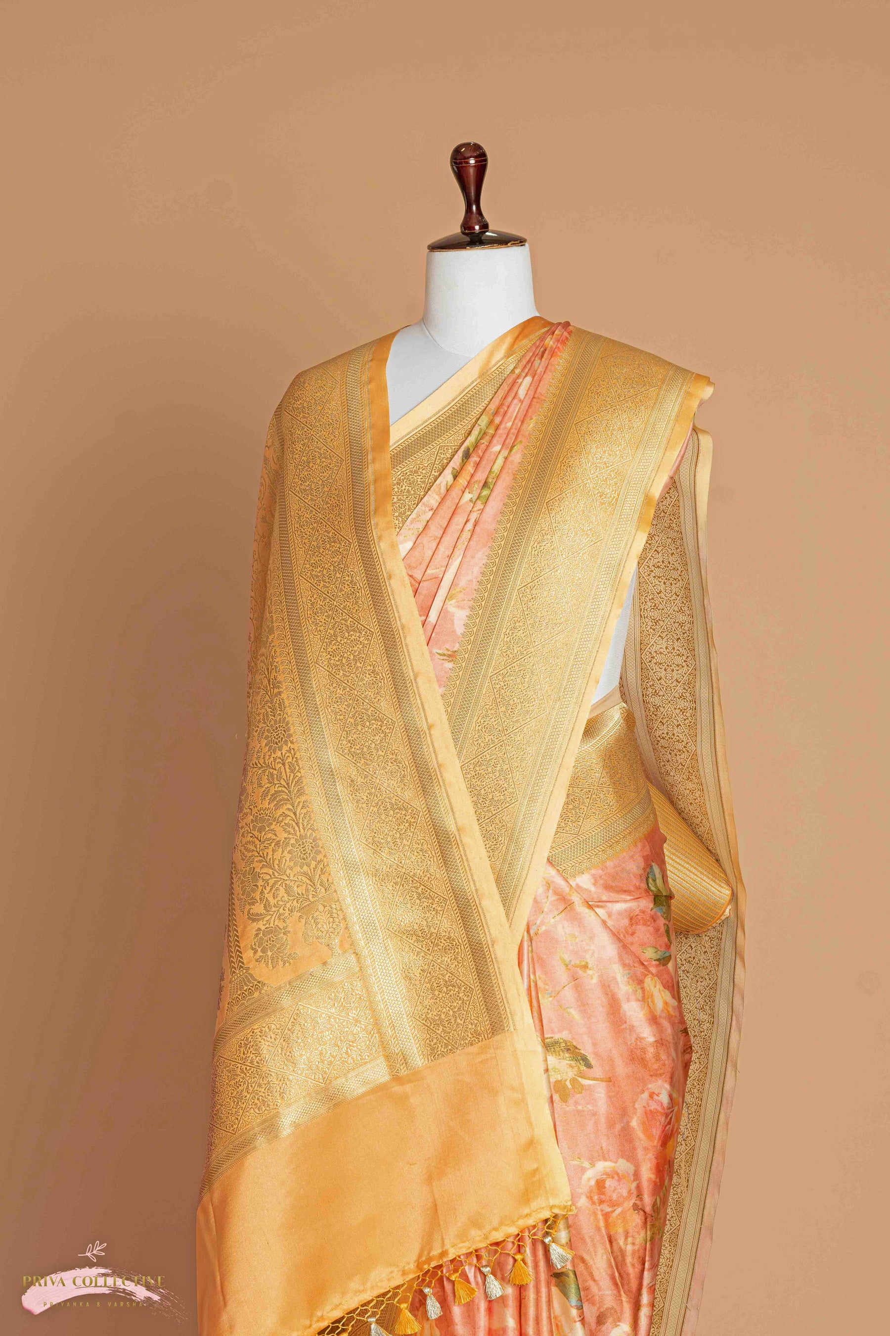 Floral crepe silk saree
