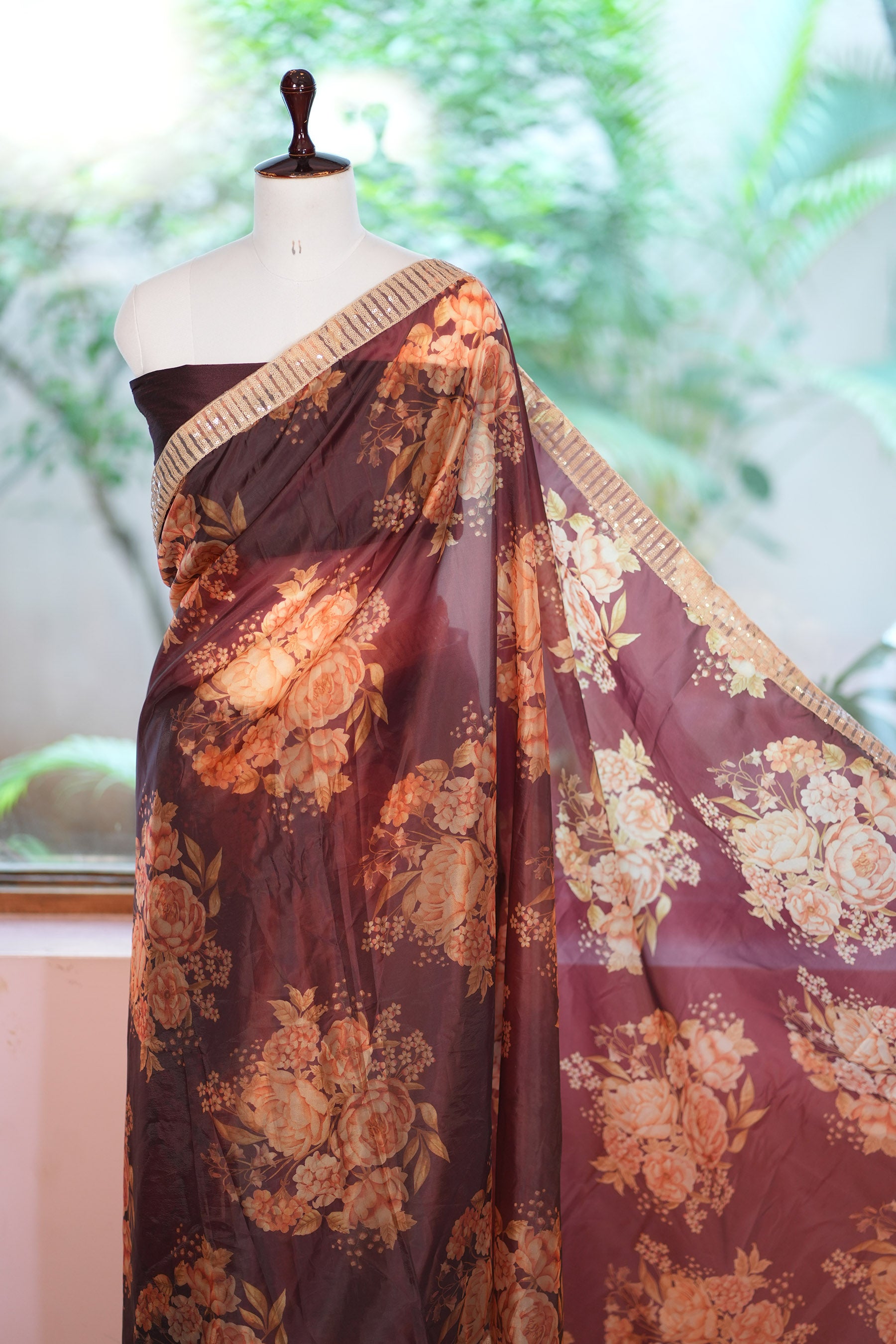 Brown saree