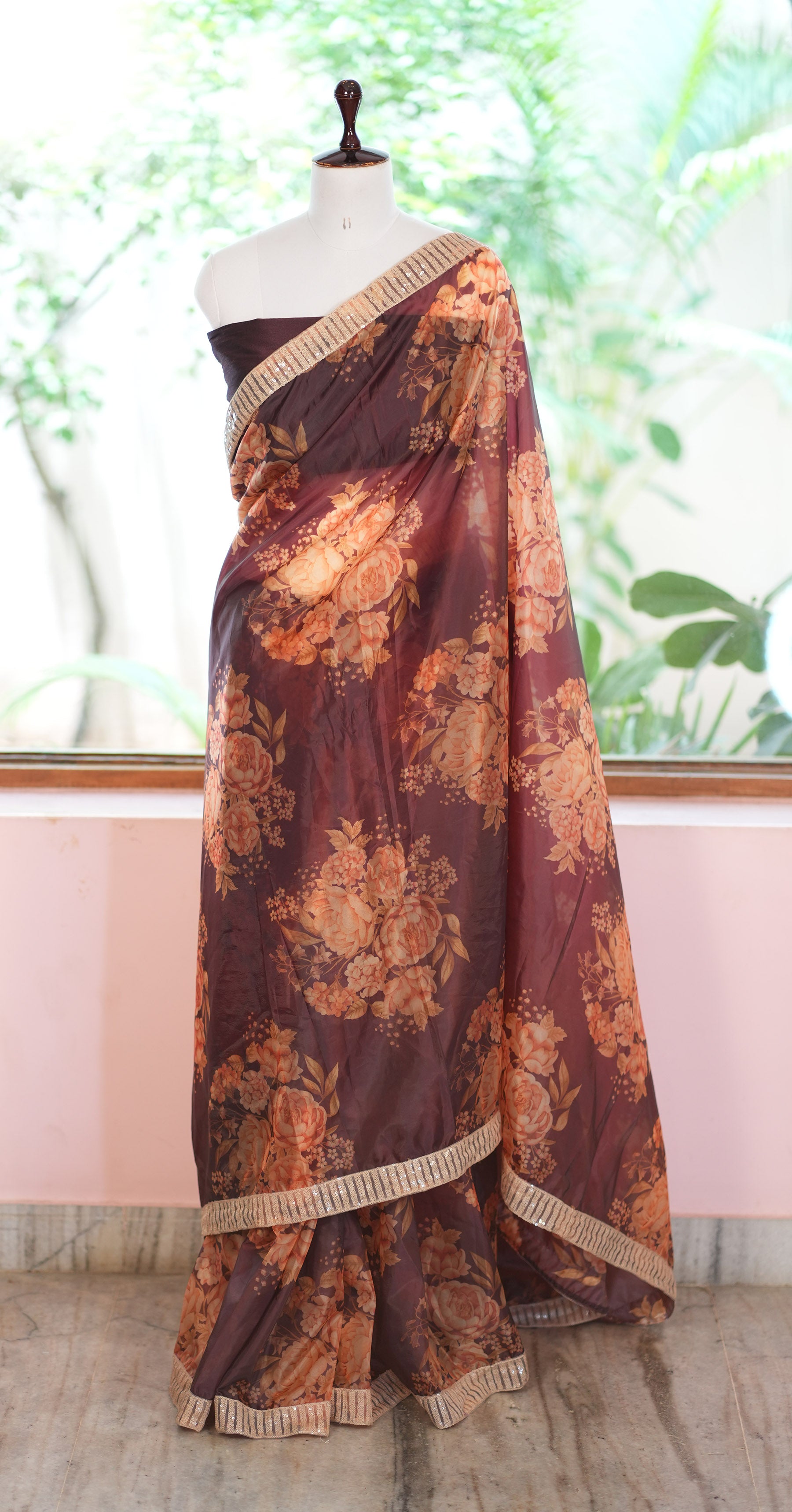 Brown saree