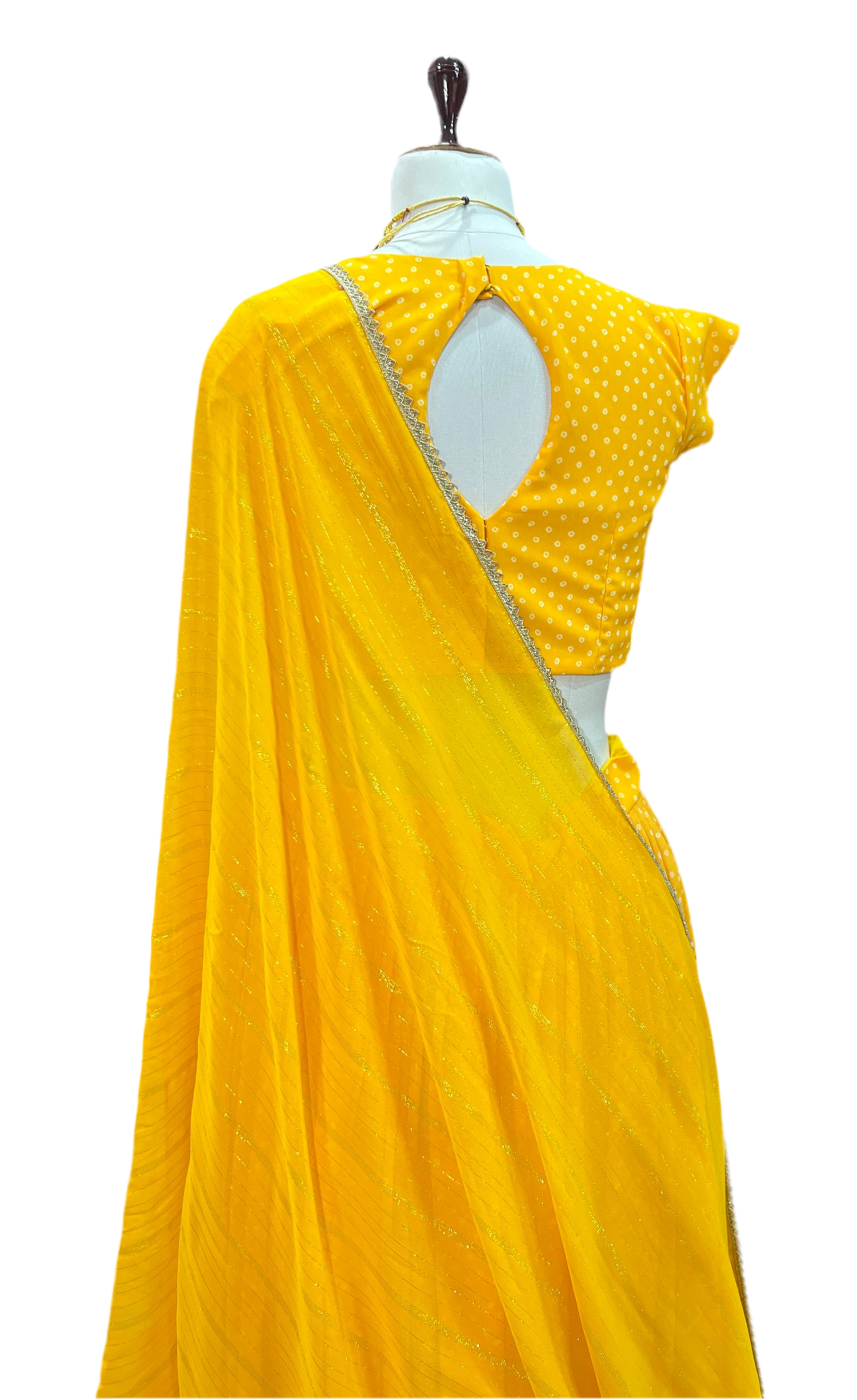 Yellow Bandhani Lehenga