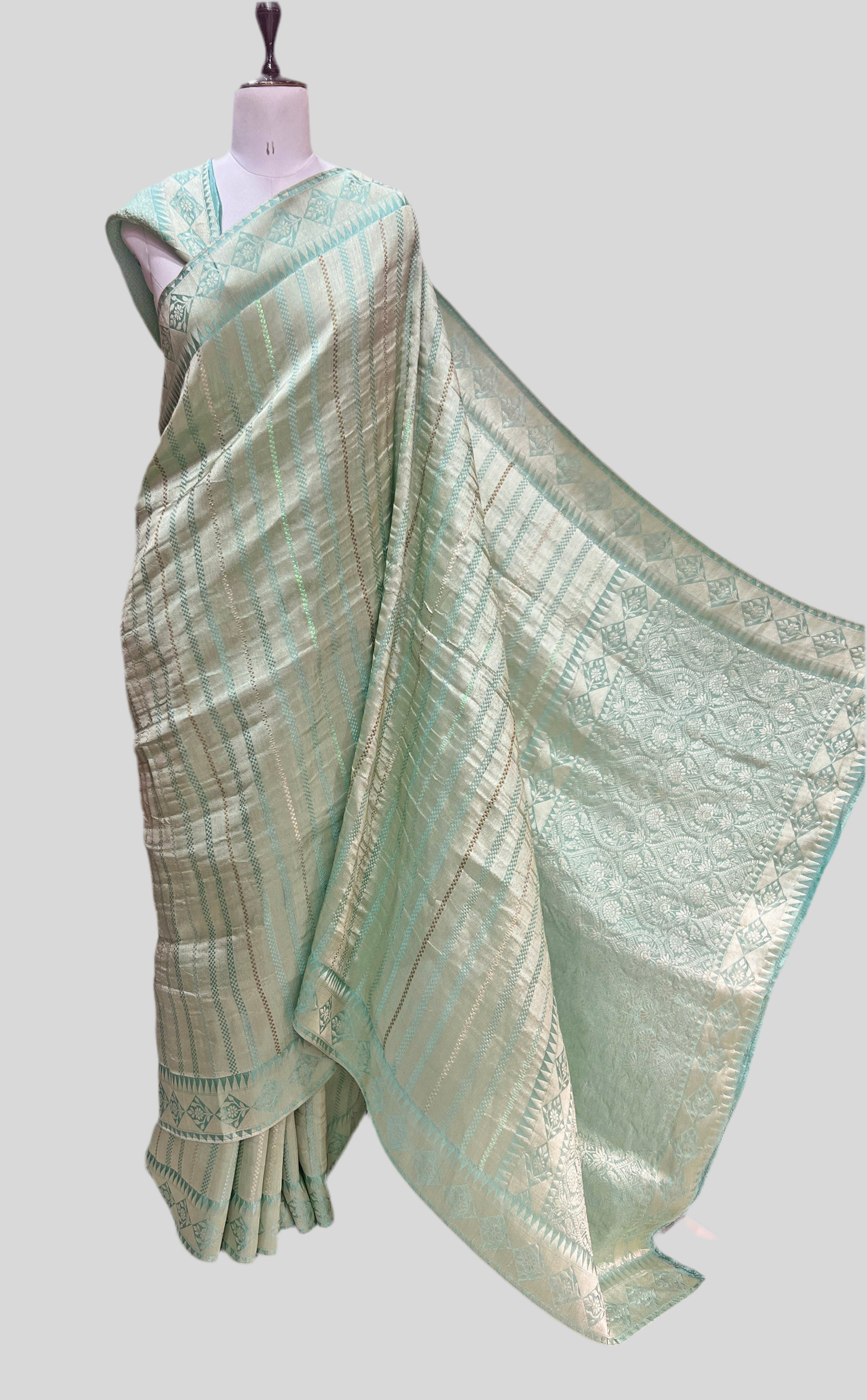 Sea green saree