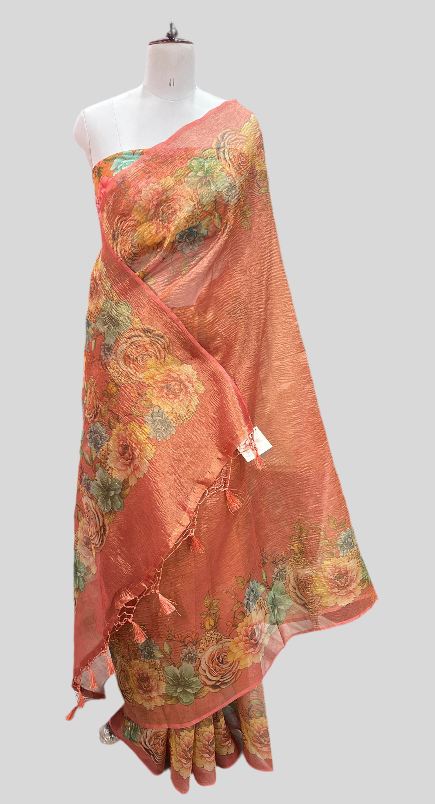 Peach Saree