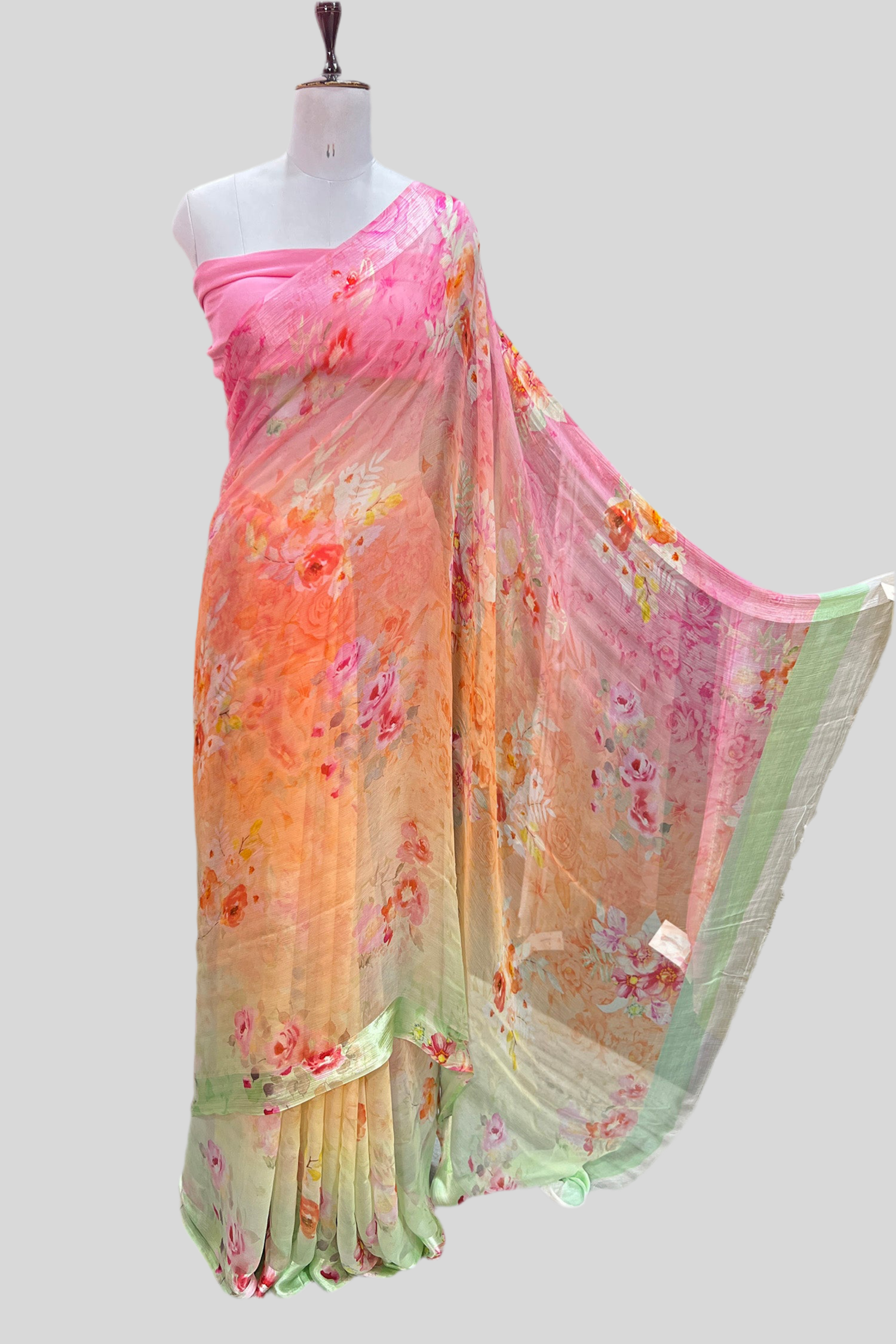 Floral Chiffon Saree