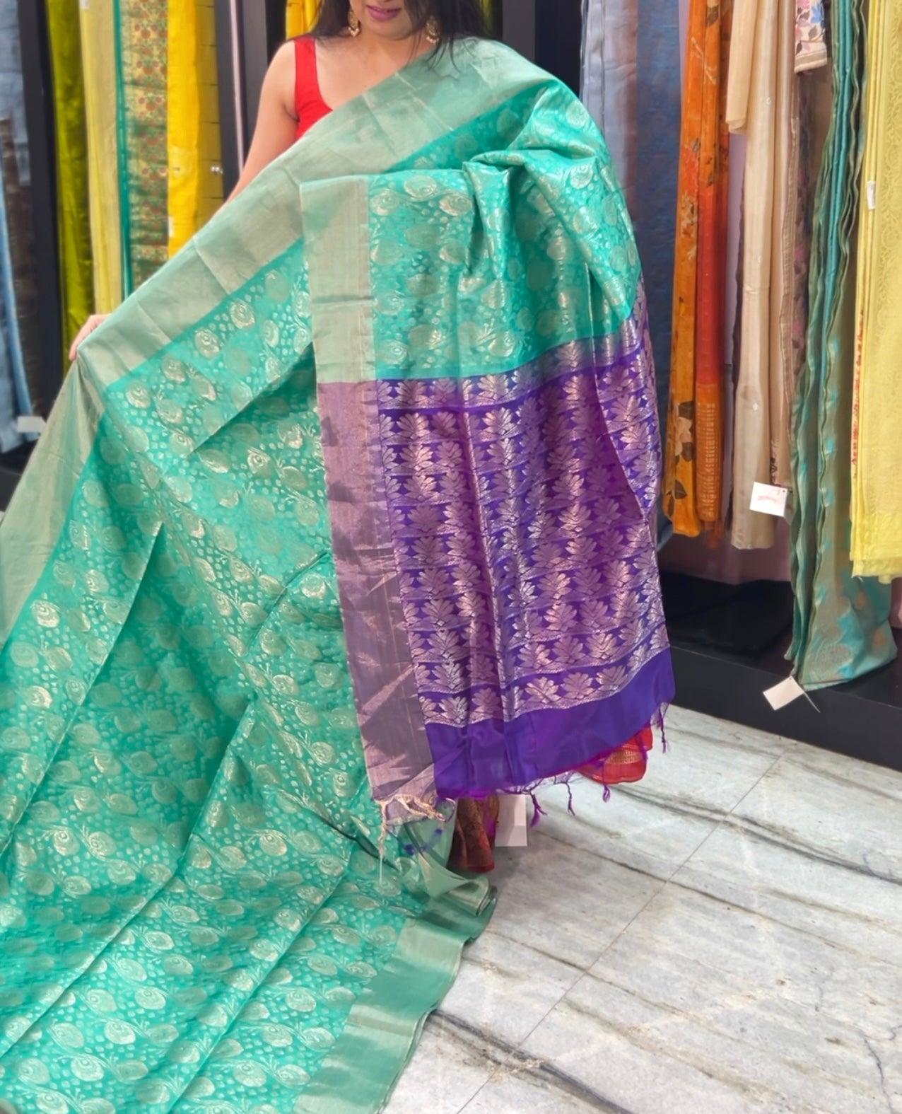 Sea green Silk Saree