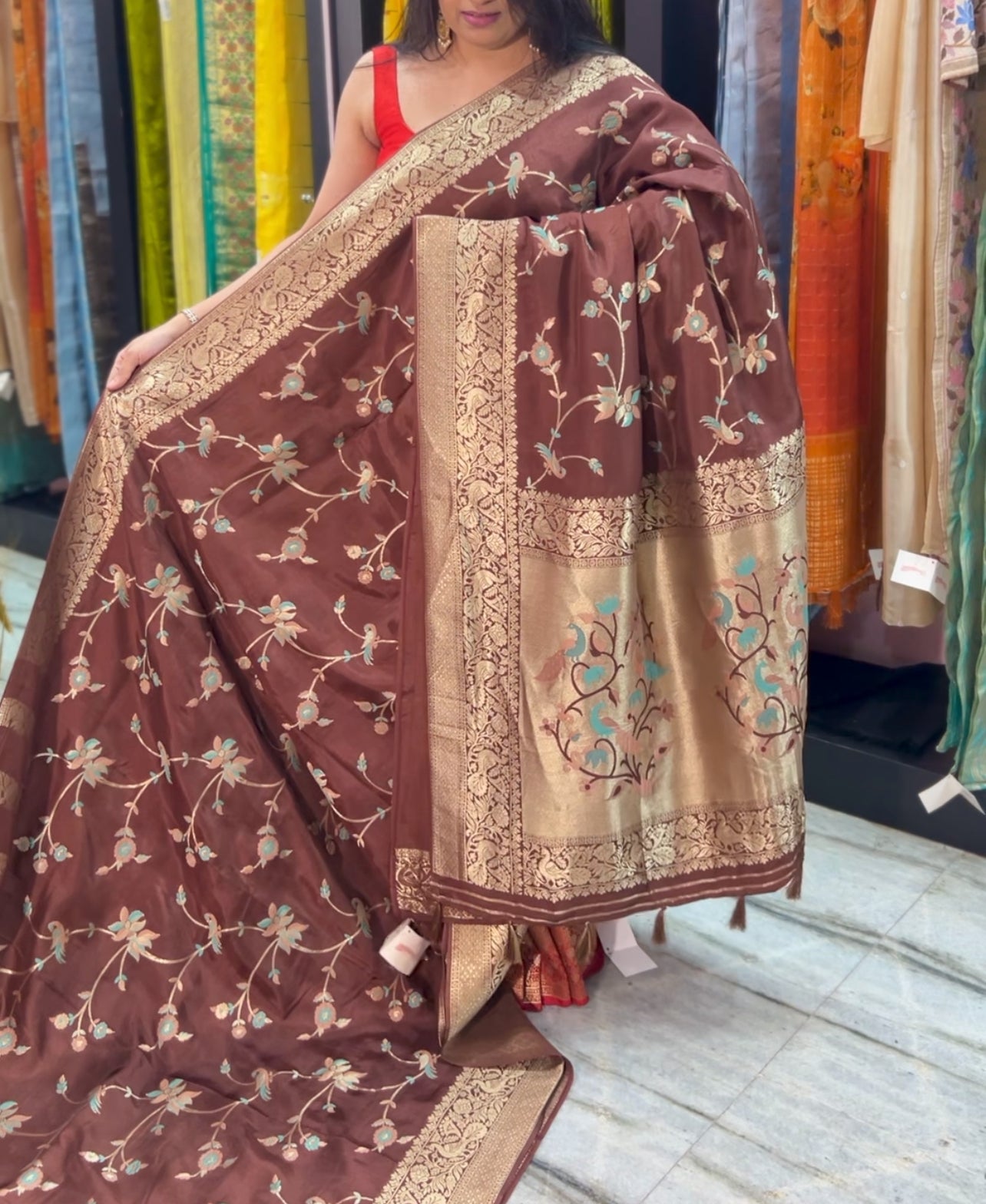 Brown saree