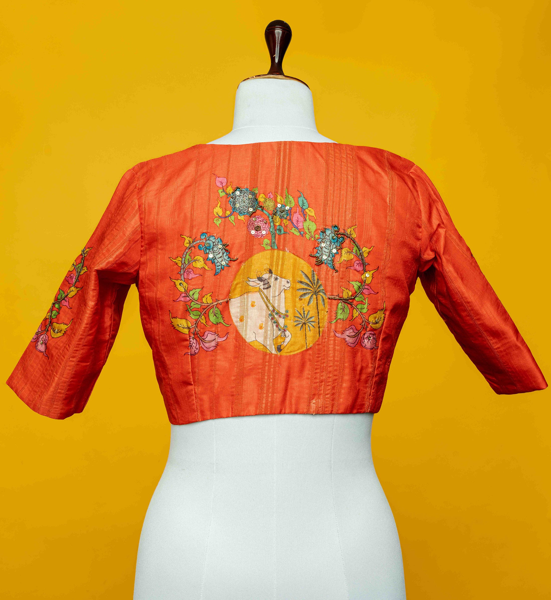 Orange Pichwai delight blouse