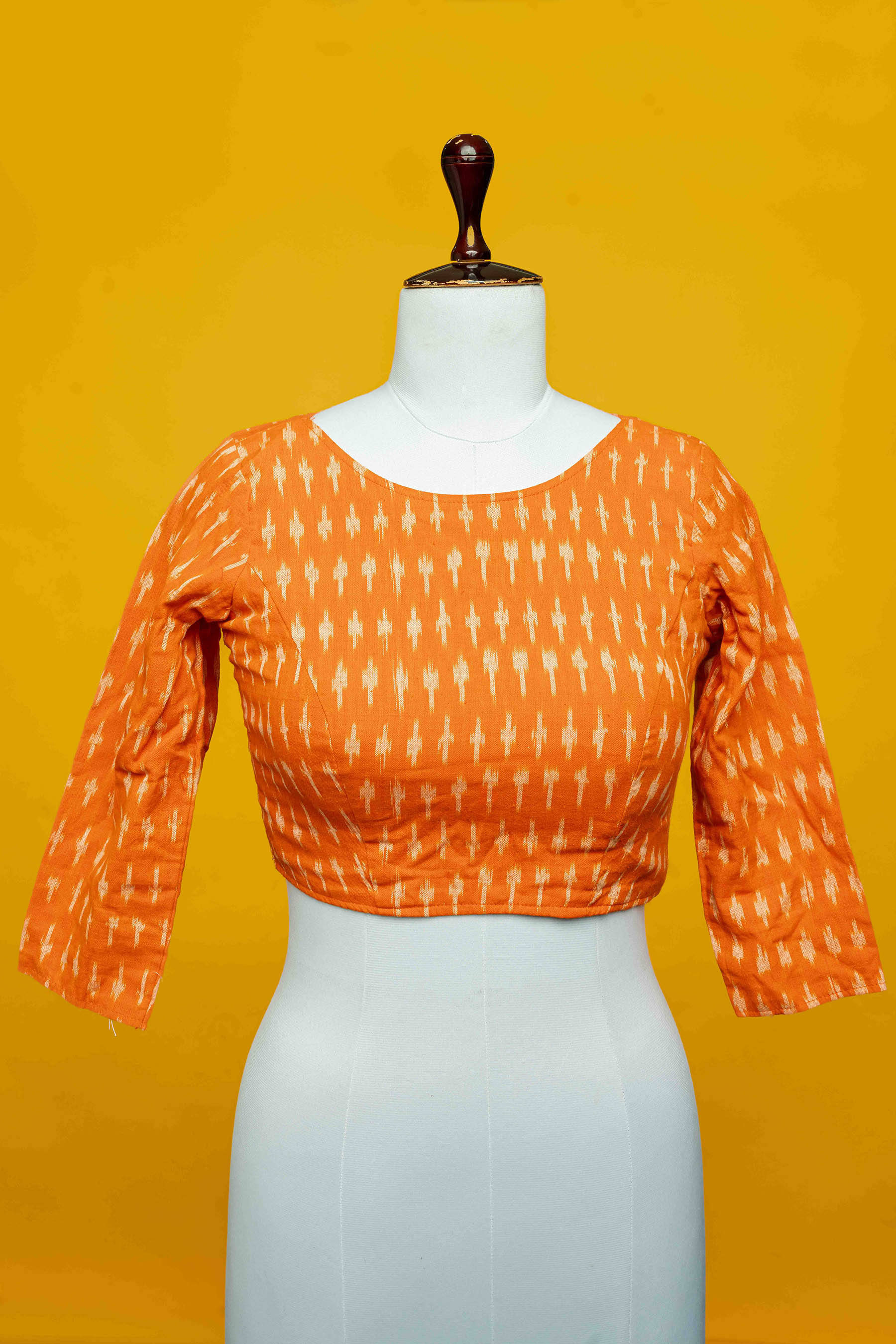 Orange cotton classic blouse