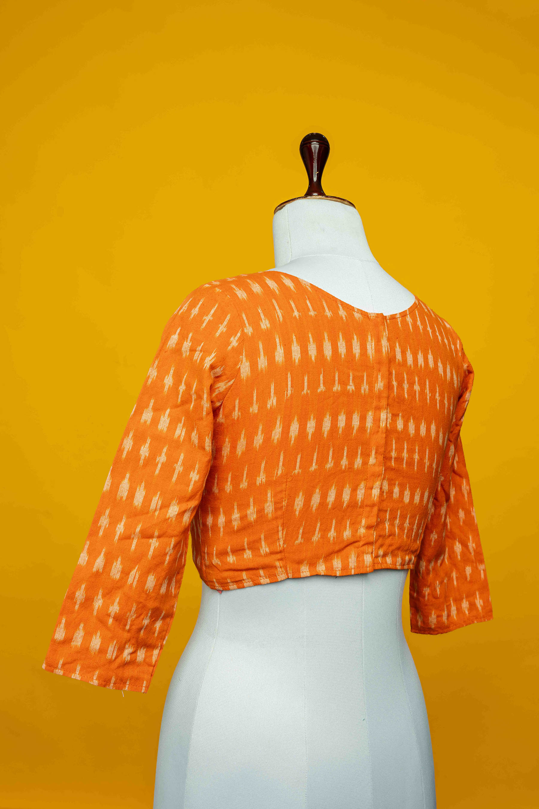 Orange cotton classic blouse