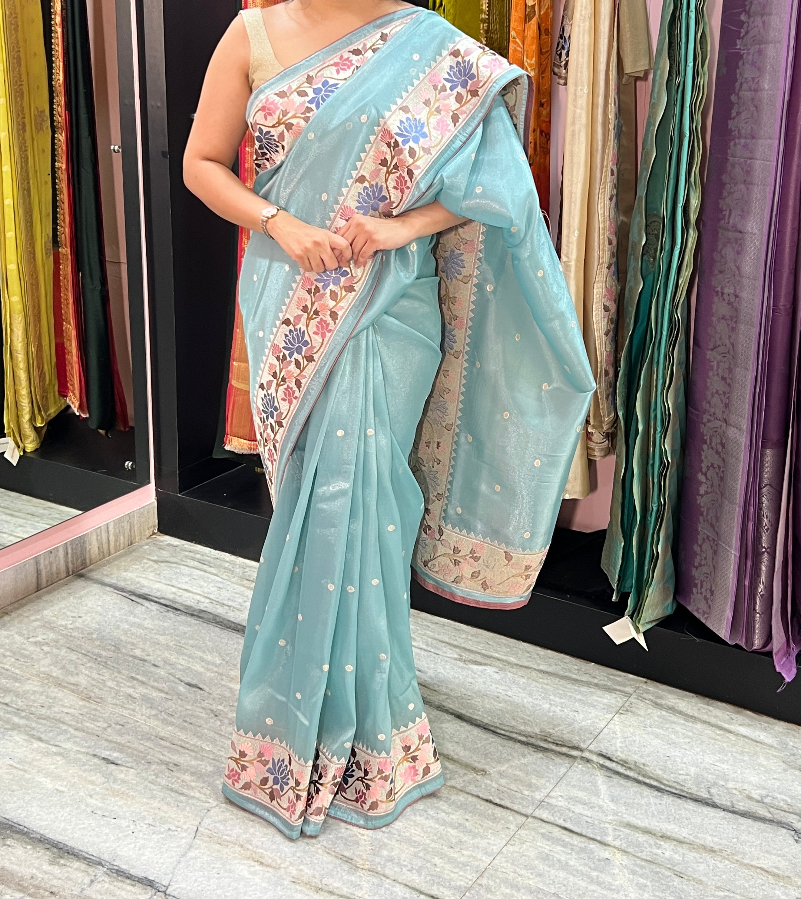 Blue Tissue organza