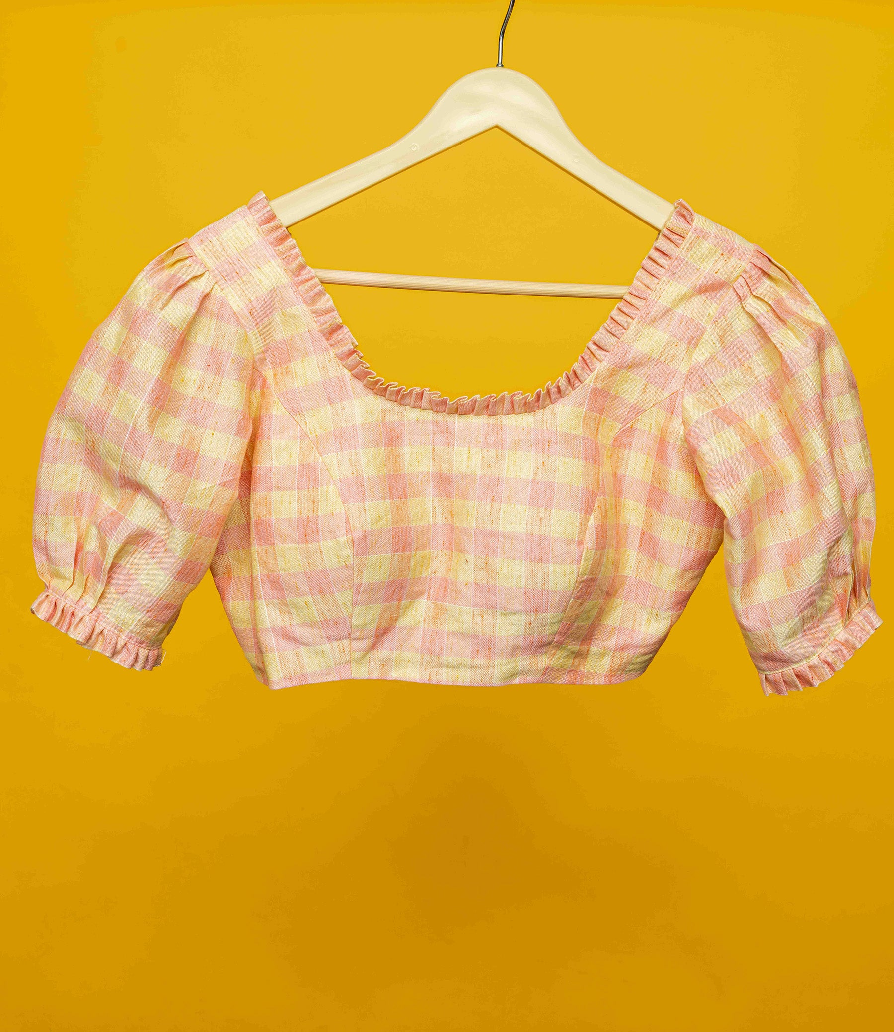Soft Pink checkered Blouse