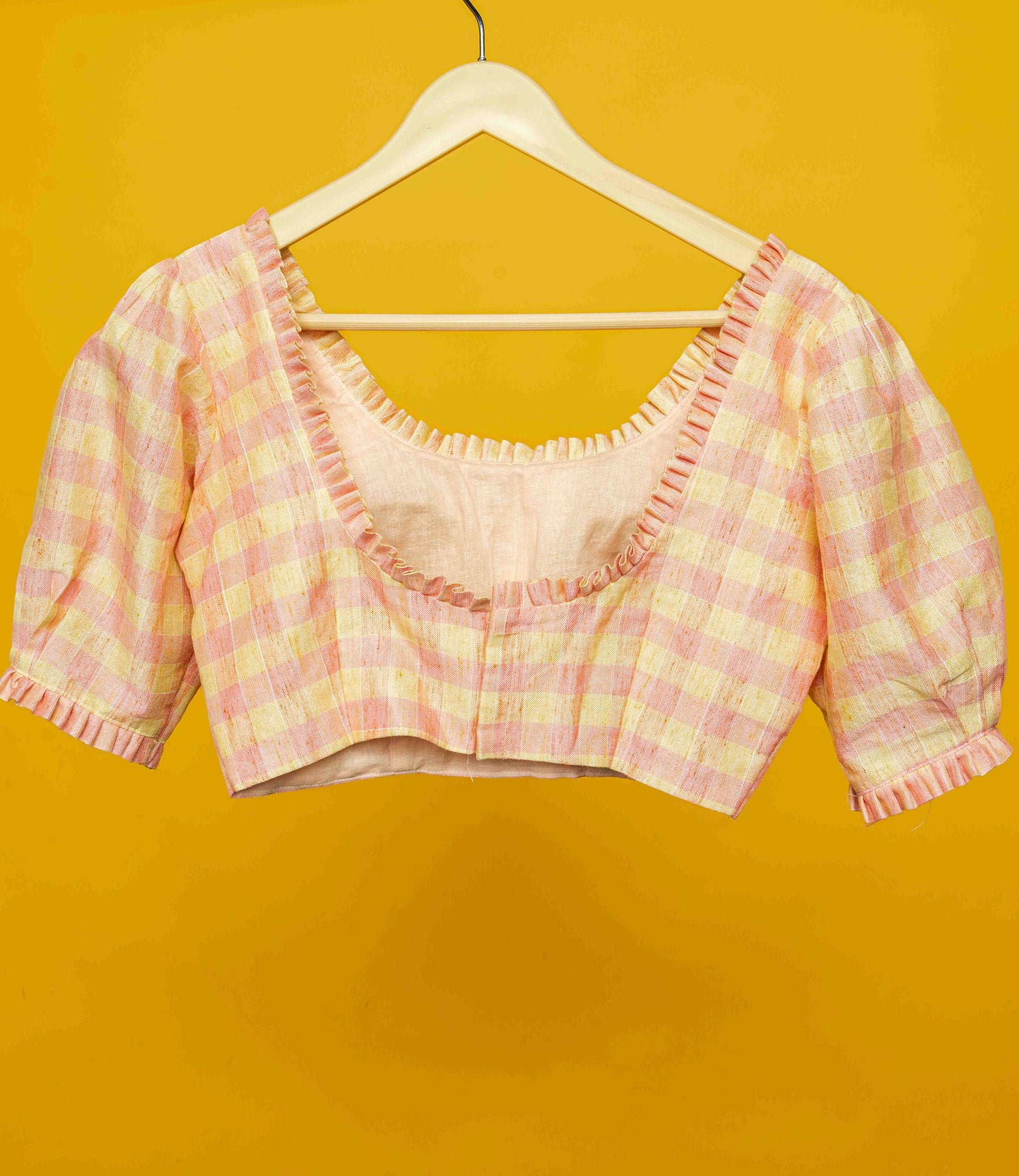 Soft Pink checkered Blouse